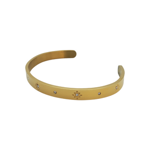 Show off your inner goddess with our Roma bangle. Its eye catching luster ties any outfit together and makes you feel powerful.