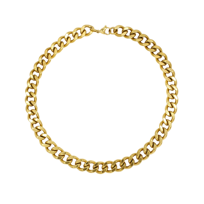 Our Chunky Choker Cuban link necklace is a bold statement-maker and a staple in any closet. It's easy to wear and versatile, making it a great addition to your jewelry collection!