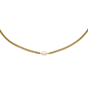 This elegant pearl pendant is for the woman who's looking for something a little different. Lightweight, the necklace features a sparkling  pearl with a delicate gleaming sheen. The piece has endless layering potential. Can easily be worn with any outfit - demure and decadent, it's perfect for everyday wear.