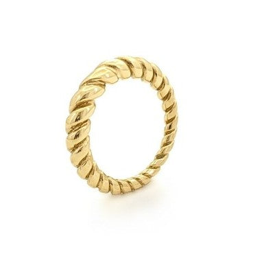 Inspired by the classic rope design, this sculptural twist ring boasts a modern minimalist edge. Pair with similar styles to create an effortless chic statement.