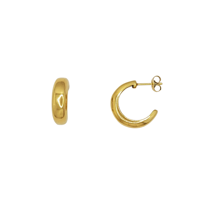 Dome hoop earrings are undoubtedly the earring classics. A timeless style, this pair features a dome shape that adds extra boldness and elegance to your look. Great for stacking with other earrings!